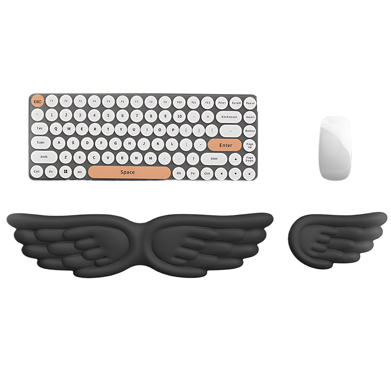 2 Pezzi Poggiapolsi a Forma Di Ali, Poggiapolsi Con Schiuma Di Poliuretano e Memory Foam, Pelle Pu Wrist Rest Con Base Antiscivolo, Accessori per Computer, Parapolsi, Tastiera, Mouse, Desktopper