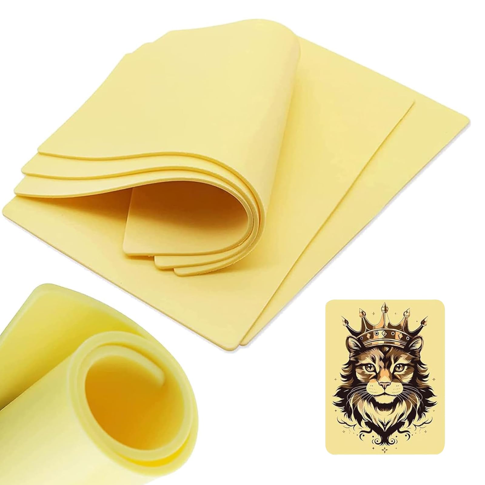 5 Piezas Piel de Práctica de Tatuaje 3 mm Piel Artificial Profesional de Doble Cara Piel de Tatuaje 30 x 20 cm de Plantillas de Tatuajes, Piel de Silicona Falsa para Principiantes