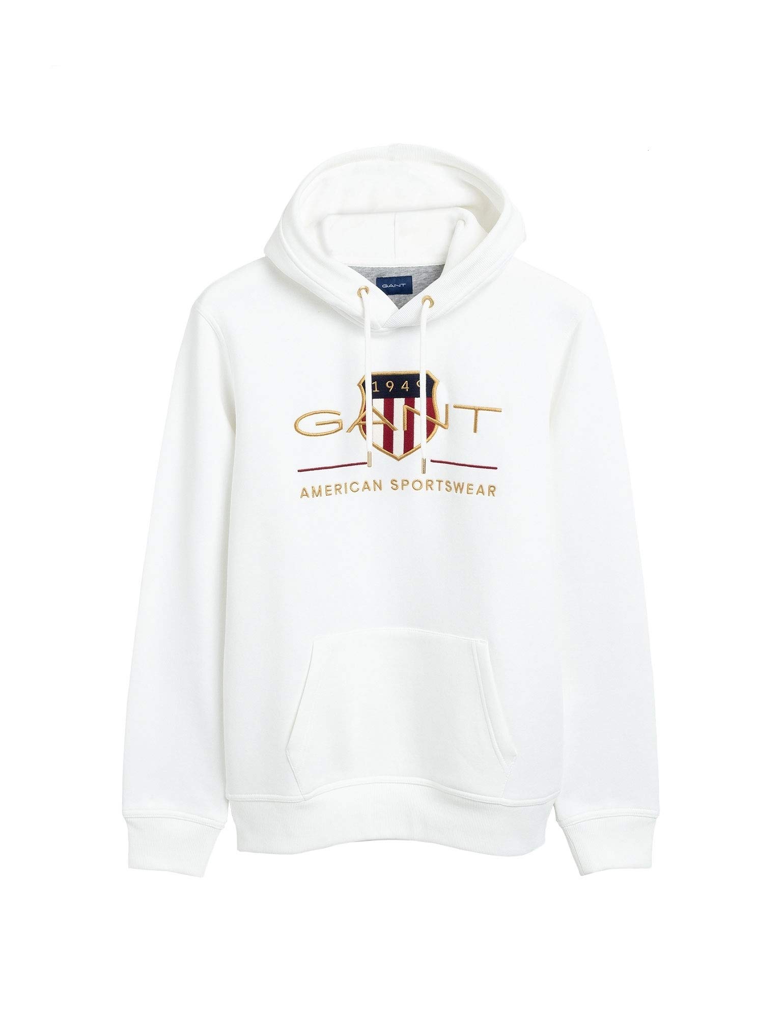 Gant Men's Off White Archive Shield Hoodie (Xl) Eggshell
