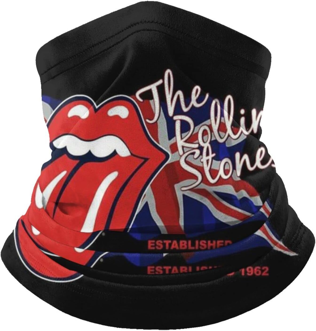 Neck Warmer Snood for Men & Women,The Rolling Stones Neck Gaiter Bandana Windproof Scarf Neckwear for Outdoor Sports Motorcycle Skiing Running Cycling, Multicoloured, One Size