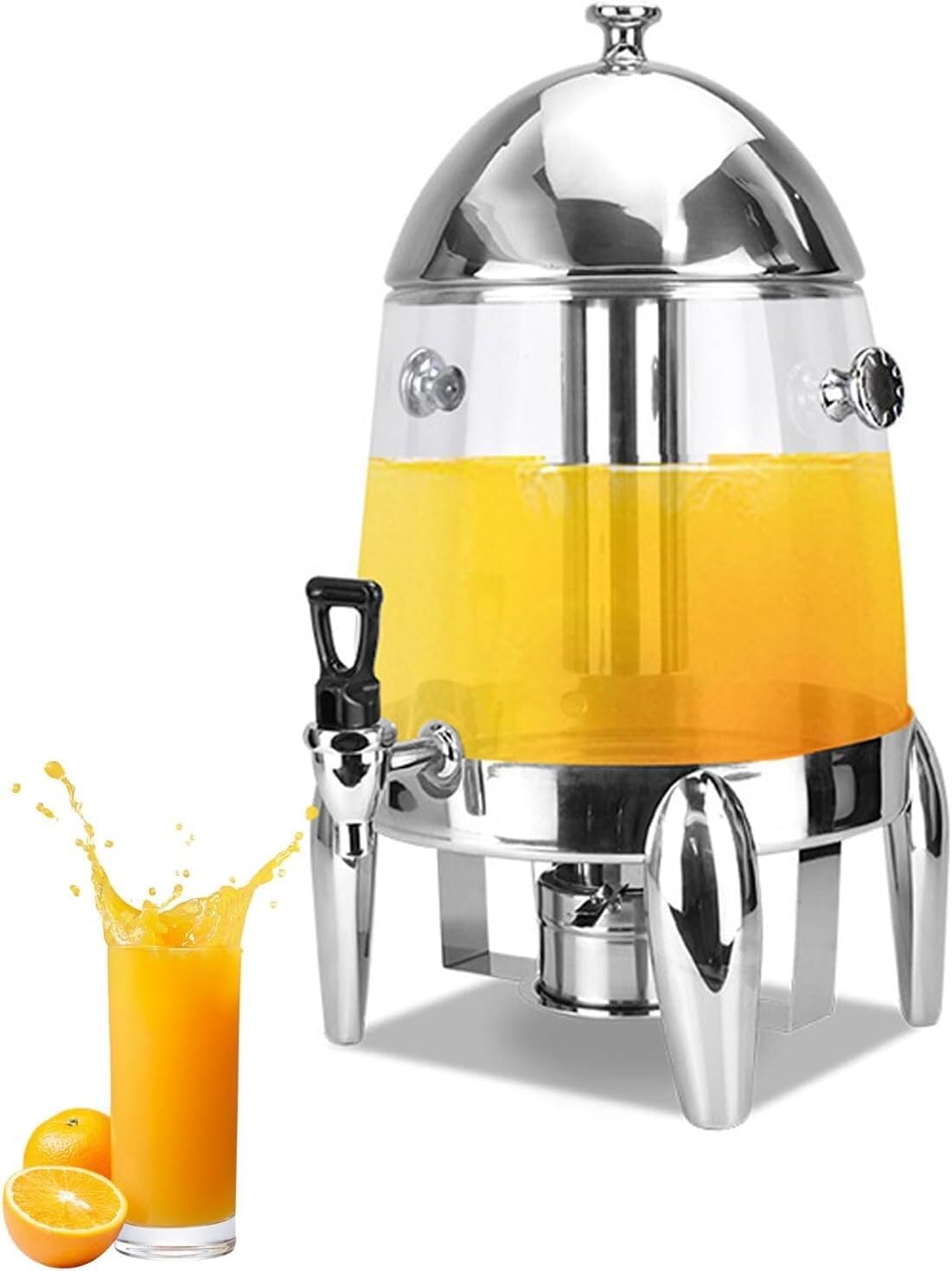 MYUYEE 12L Stainless Steel Drinking Juice Dispenser Drink Dispensers With Spigot Hot Cold Beverage For Restaurant Hotel Bar Buffet Drink Container
