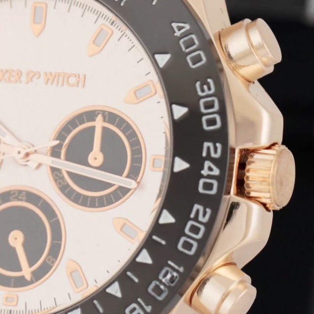 Joker & Witch Jesko 40mm Rose Gold Dial 20mm Black Synthetic Watch