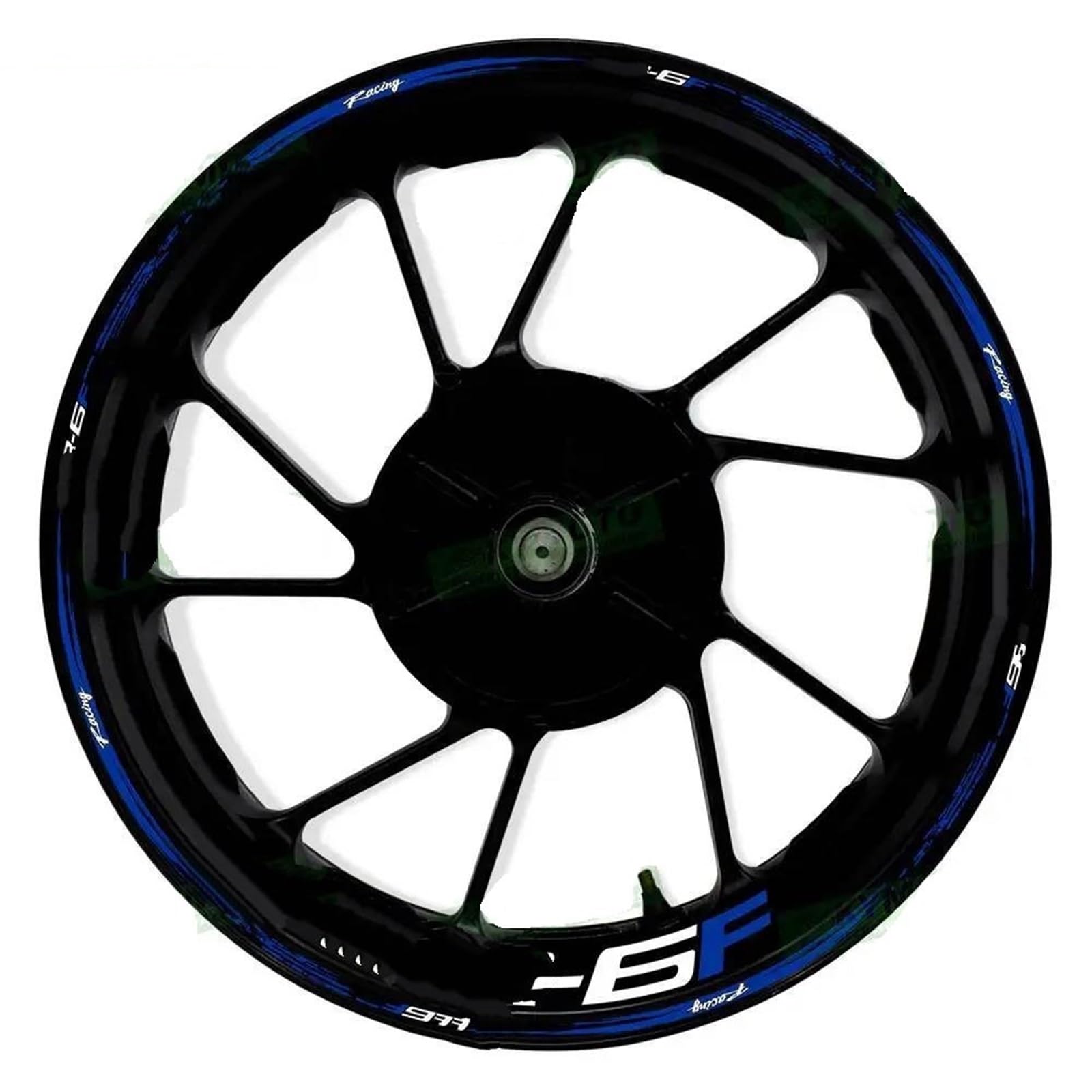 Reflective Motorcycle 17 Inch Front and Rear Wheel Stickers Fairing Hub Decals for Kawasaki for ER-6F for ER6F(Color14)