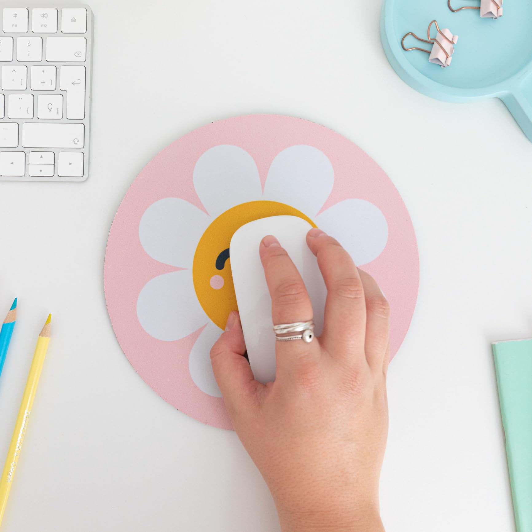 Mr. Wonderful Wondee 2-in-1 Set – Kabellose Maus Mit Sternen-Design + Rutschfestes Mauspad