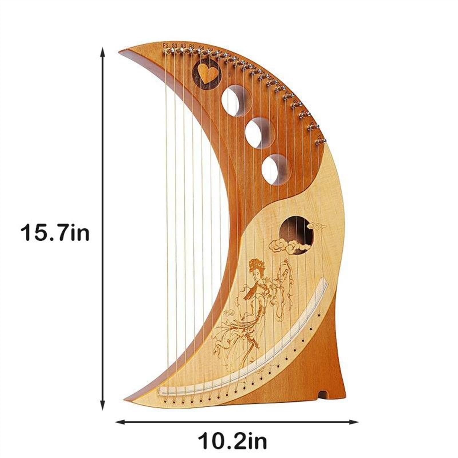 Anfänger harfe Tragbares Instrument Mit 19 Saiten Lyraharfe Und Ersatzsaite(Without Bag)