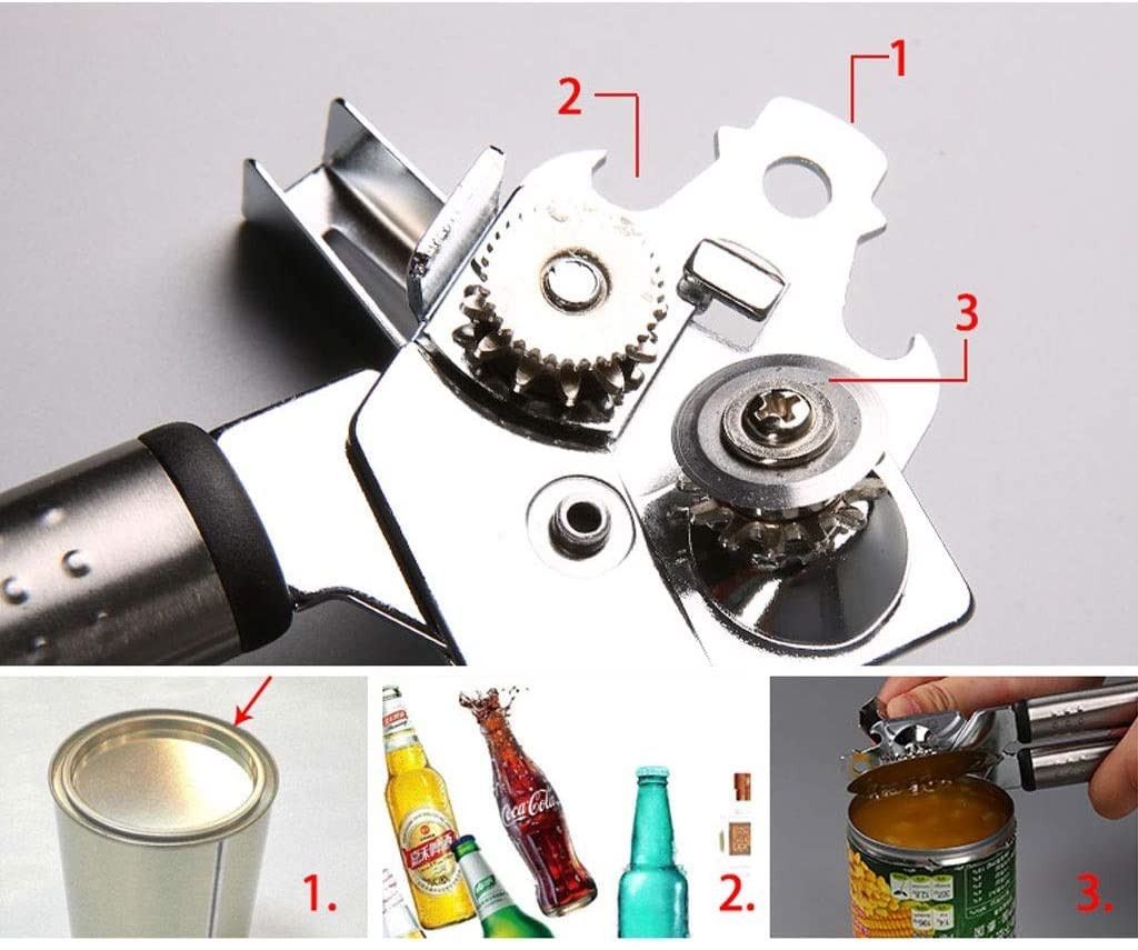 Abrelatas manual, tapas de lata de acero inoxidable, abridores de tapas de botellas, hoja de corte para tapa de botella de lata de tarro