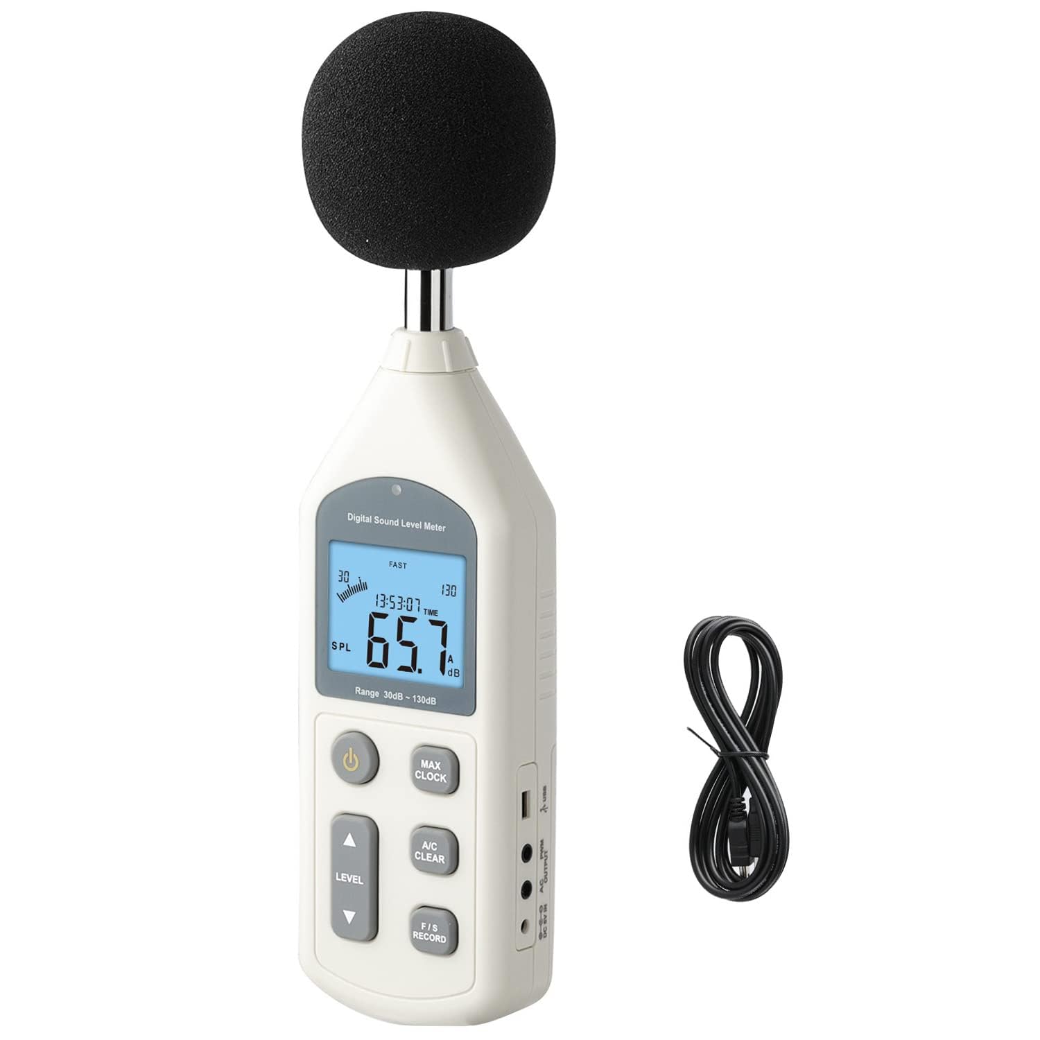 Decibel Meter, Skyking Sound Level Meter, Portable SPL Tester with A/C Weighted, EC651 & ANSI S1.4 Standards, Range 30-130dB, MAX/MIN, Data Hold, Use for Home, Noisy Neighbor, Factory