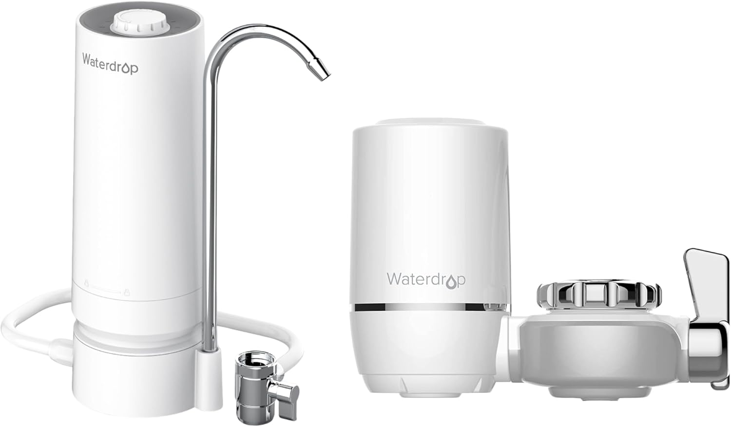 Waterdrop Countertop Water Filter, 4000 Gallons Water Filter for Sink Faucet and Filter Life Reminder, Reduces Heavy Metals, Bad Odor, and 99% Chlorine (1 Filter Included) WD-CTF-05