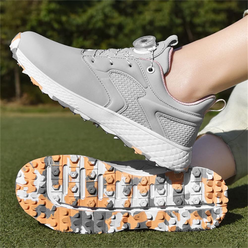 Zapatos De Golf para Mujeres Y Niñas, Zapatos De Golf Impermeables Sin Púas Calzado De Golf Antideslizante De Cuero De Microfibra