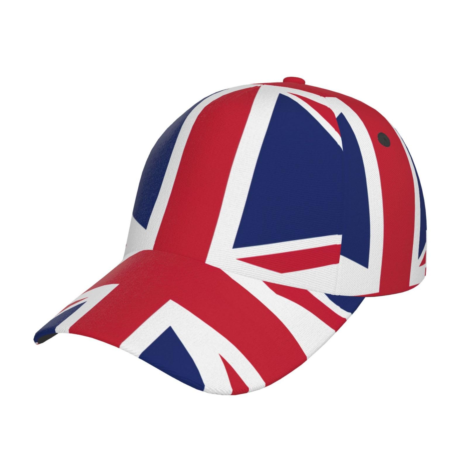 Chabu Unisex Black British Flag Baseball Cap Sun Hat Dad Hat Trucker Cap Classic Adjustable Size Outdoor Sports Golf