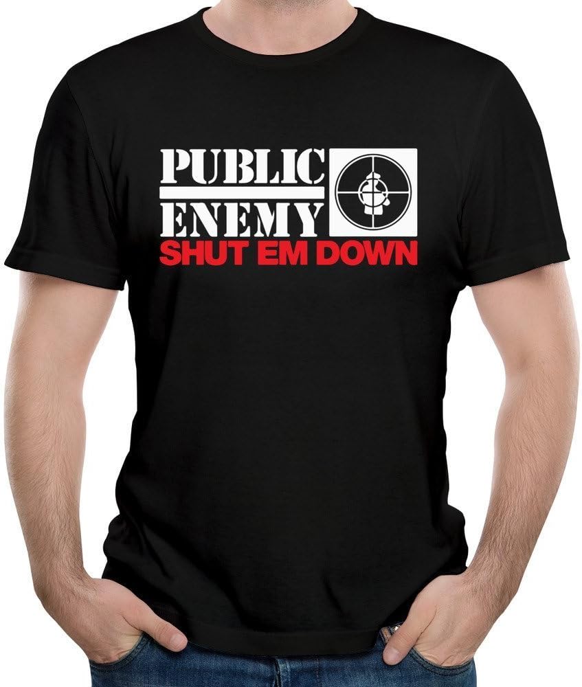 VGeee Men's Public Enemy Shut Em Down Welcome Terror 100% Cotton Tee T-shirts