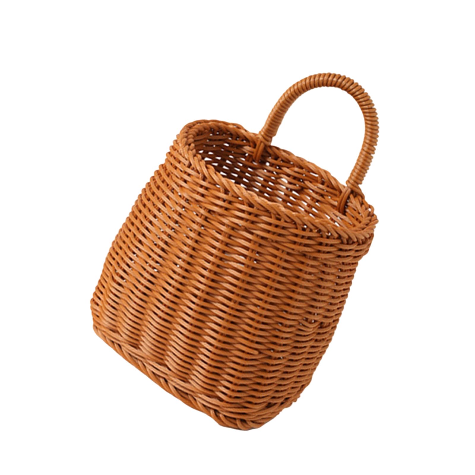 Decorative Wall Mounted Storage Basket in Handwoven Rattan Designs for Keys and Small Items Wall Hanging Basket