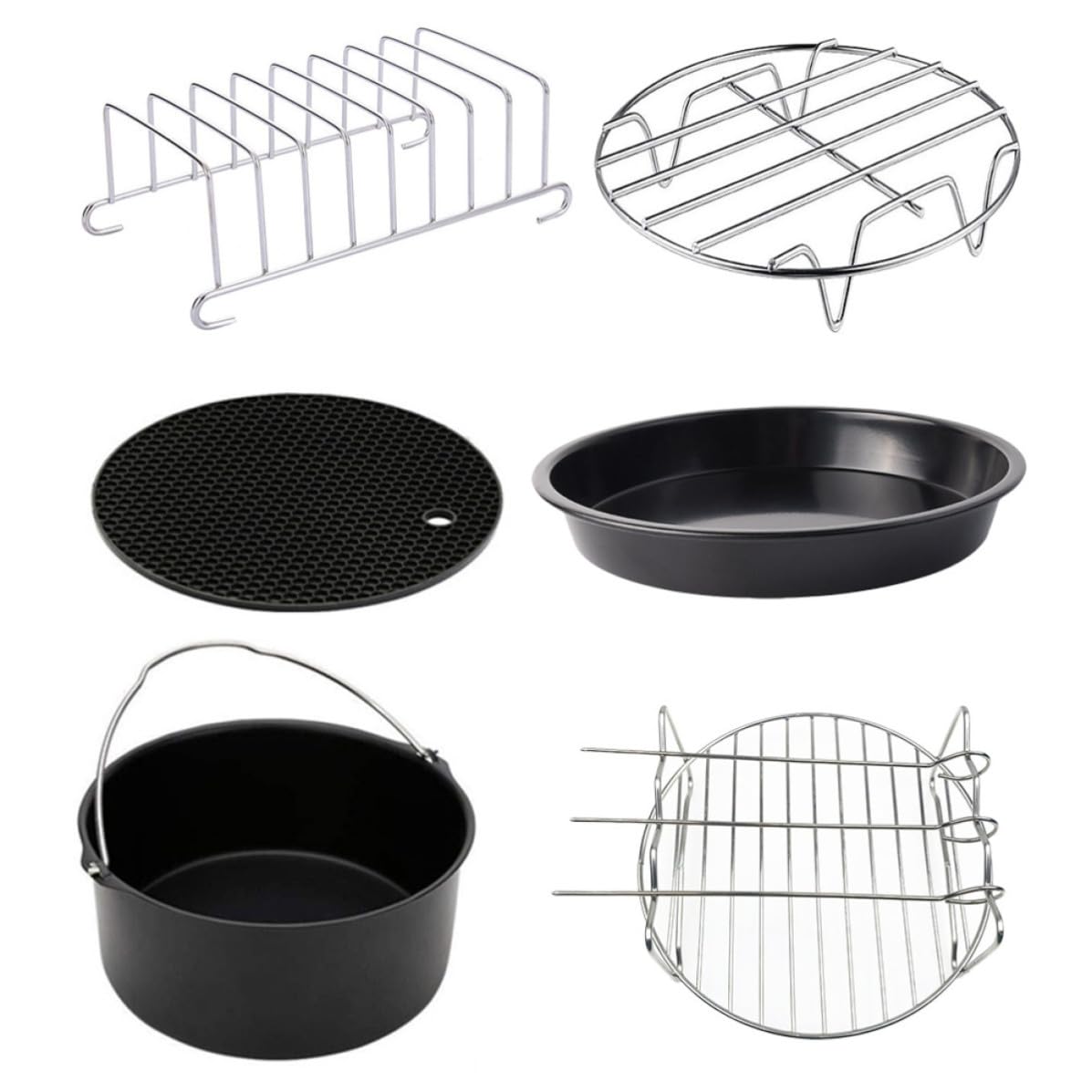 Teglia Blu, 6 Pezzi Set di Accessori per Friggitrice ad Aria da 8