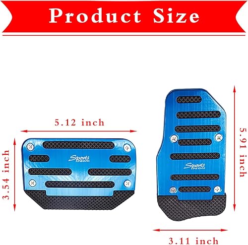 Miniatura 8 de Juego de 2 almohadillas antideslizantes para pedal de automóvil, fundas para pedal de acelerador, protectores de pedal de freno de automóvil,