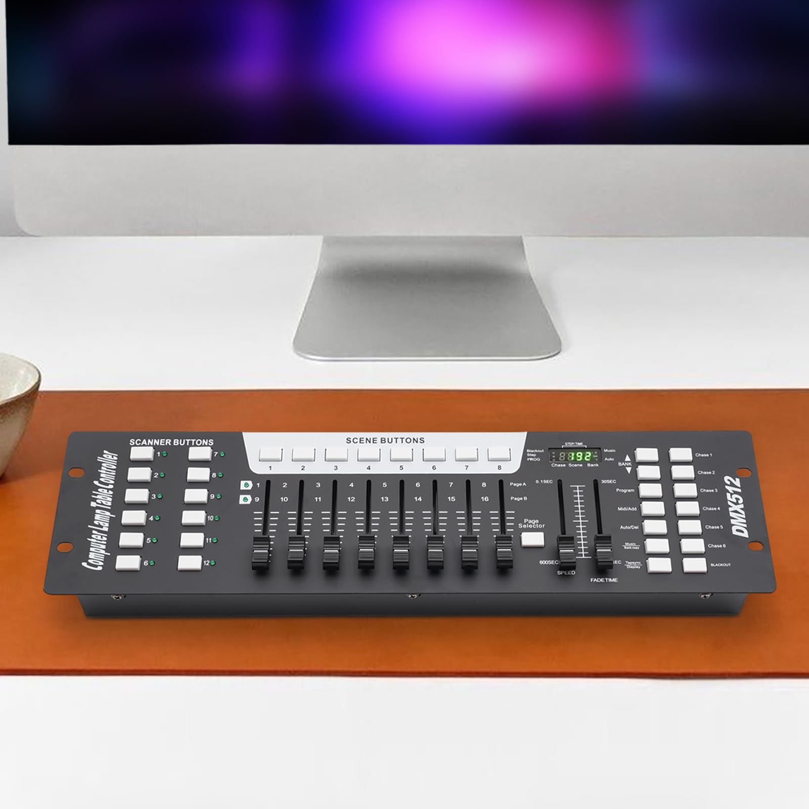 MINRS DMX Controller 192 Kanäle DMX Lichtsteuerung 512 DJ Controller DMX-Lichtpult für Party DJ Disco Moving Head Licht Bühnen Lampe Operator Ausrüstung Schwarz