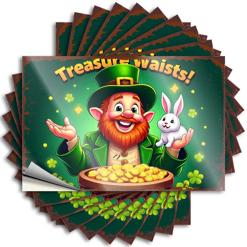 Custom, Decal Funny Case Quote Stickers, Southern No Residue Decals for Luggage | Indoor Party Favor Custom Leprechaun's Treasure Waists: A Lucky Charm(6X9CM)