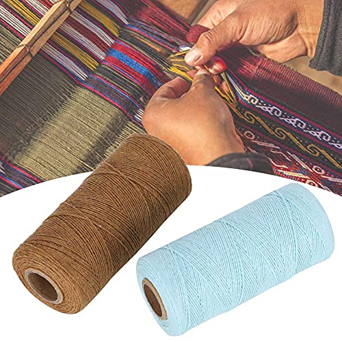 Macrame Rope for Knittin Cotton Yarn Macrame Cord Soft Twisted Cotton Rope Linen Yarn Blue Brown Weaving Warp Thread for Crocheting Weaving - Image 3
