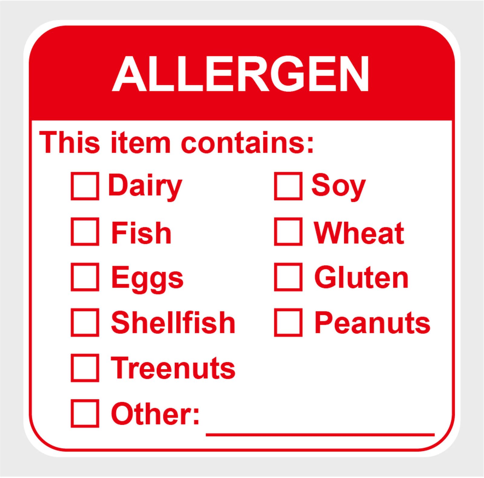Allergen Warning Label Stickers,2 inch 300pcs Red Remove Allergen Warning Waterproof Sticker