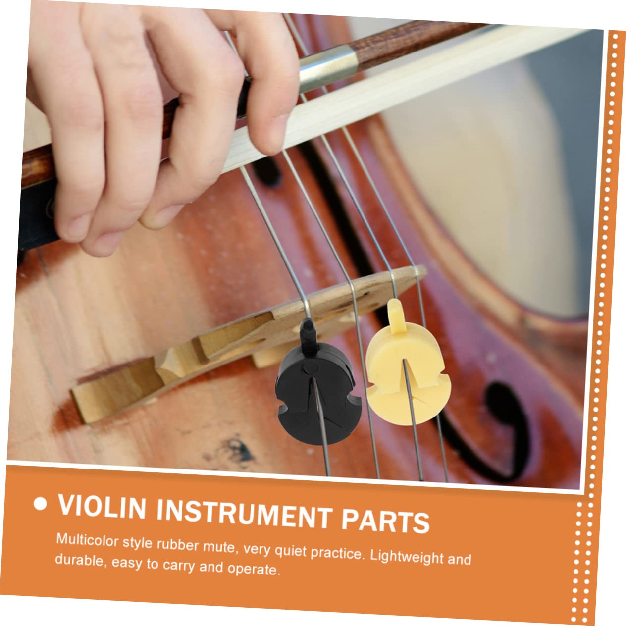 Abaodam 30pezzi Silenziatori Per Violino Gomma Professionali Accessori Per Pratica Silenziosa Gialli Rossi Neri Mute Per Violinisti Principianti e Professionisti