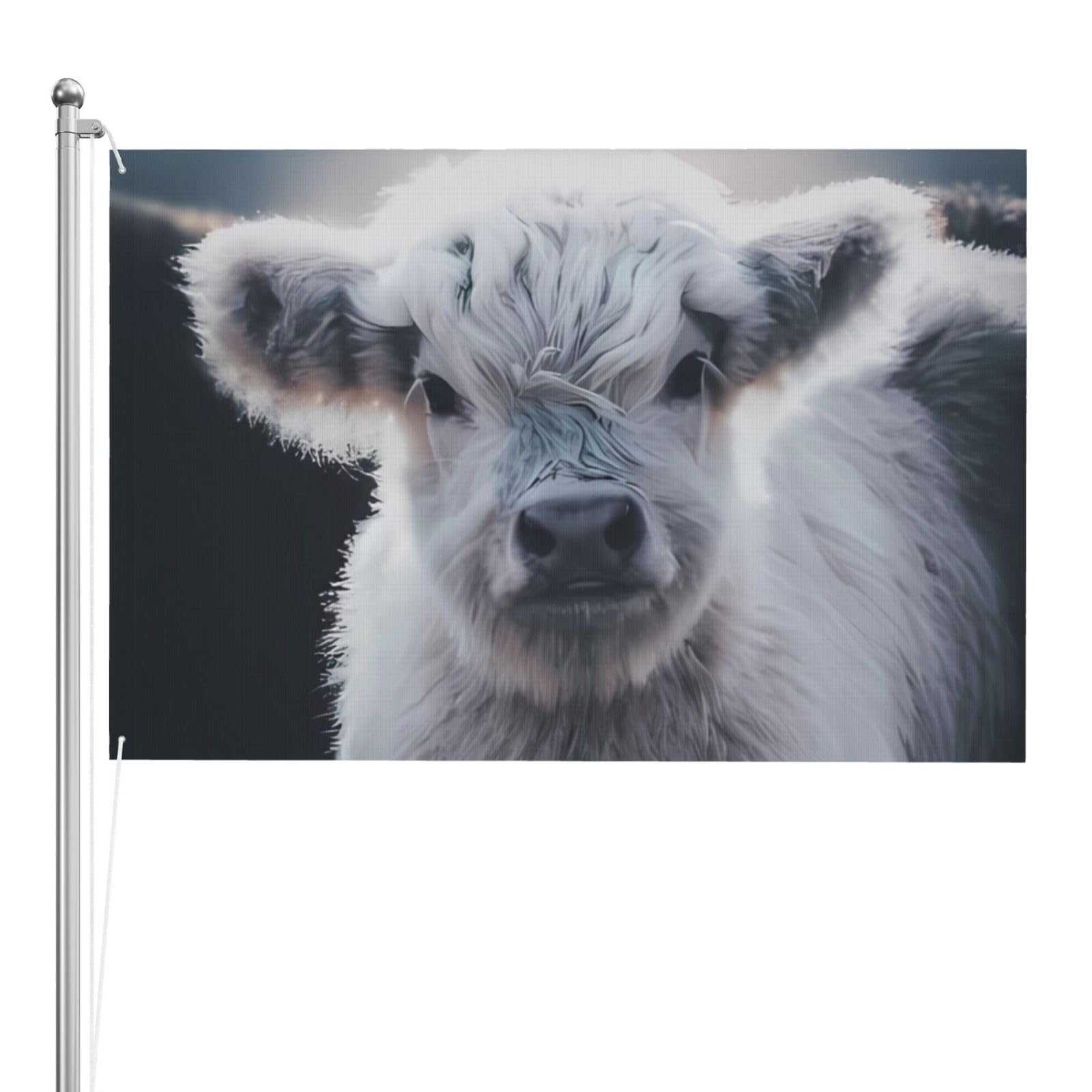 Drapeau de vache grise 1,2x1,8m en polyester résistant avec œillets - 8