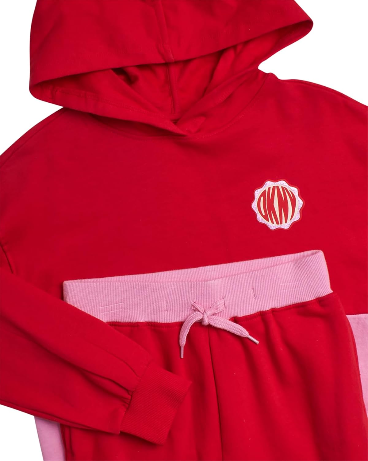 DKNY Girls Sweatpants Set - 2 Piece Active Fleece Girls Sweatshirt and Jogger Youth Kids Sweatpants Matching Set (4-16) - Image 3