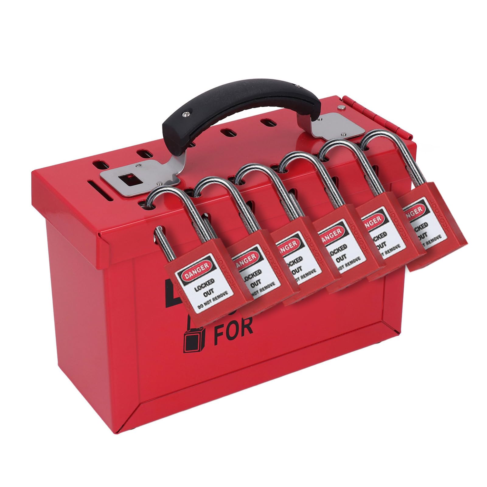 Lockout Tagout Lock Box Lockout Box Set di Lucchetti Cassetta di Sicurezza Portatile per Gruppi di Sicurezza con 12 Lucchetti da 38 Mm 24 Chiavi