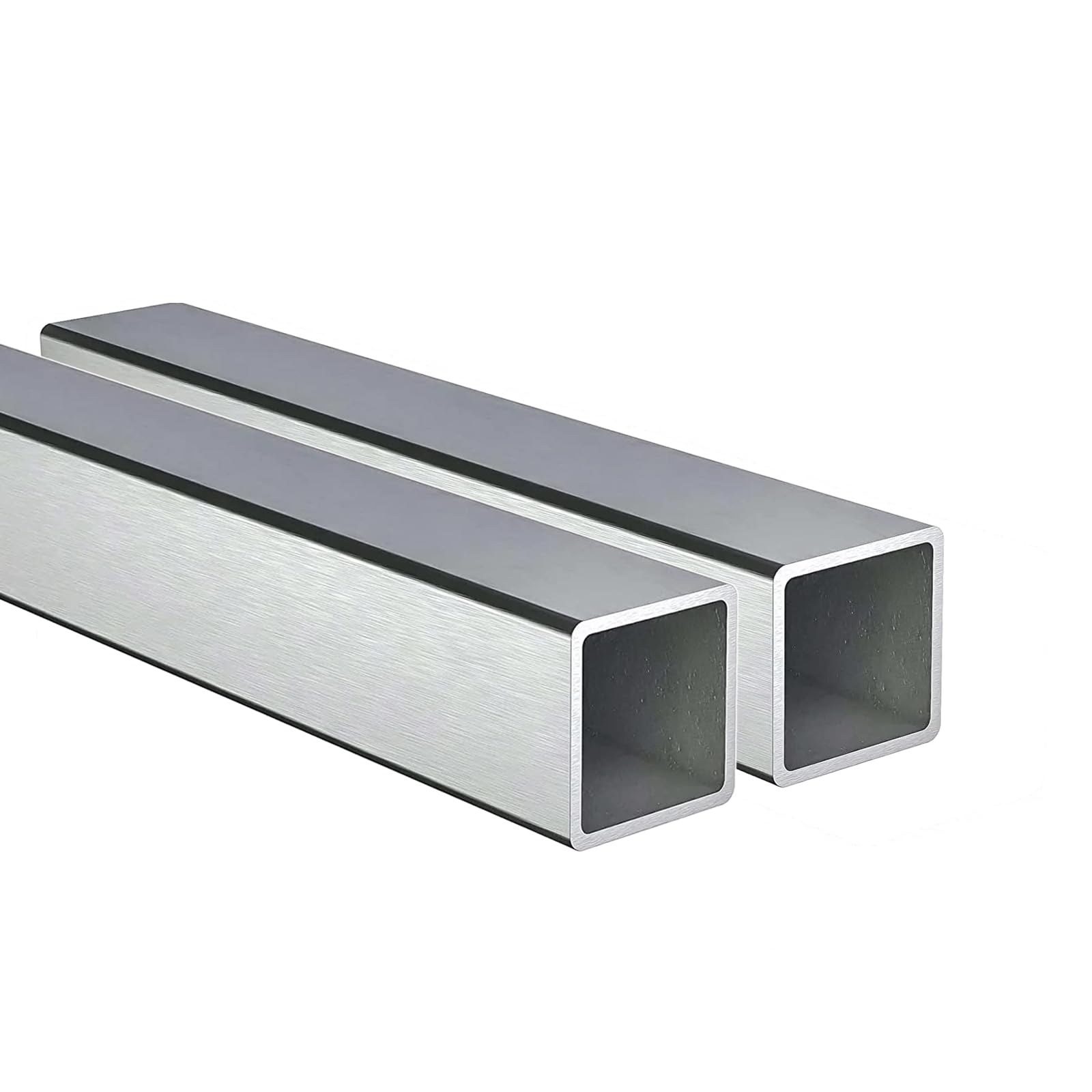 304 Stainless Steel Square Tube, 2 Pieces, 25 mm x 25 mm x 500 mm, Long Wall Thickness 2 mm, Square Metal Tubes, Square Tube Made of Rustproof Steel