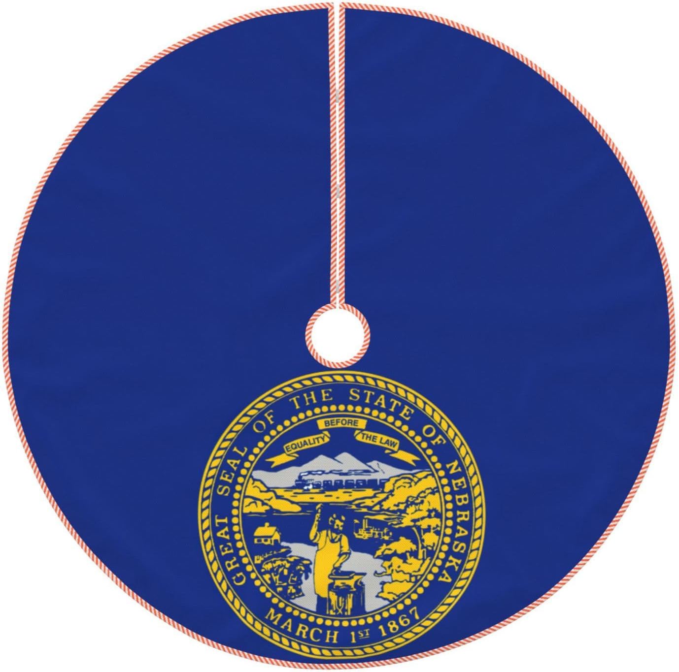 Nebraska Flag Print Xmas Holiday Party Home Decorations Ornaments Xmas Winter Holiday Party Tree Mat
