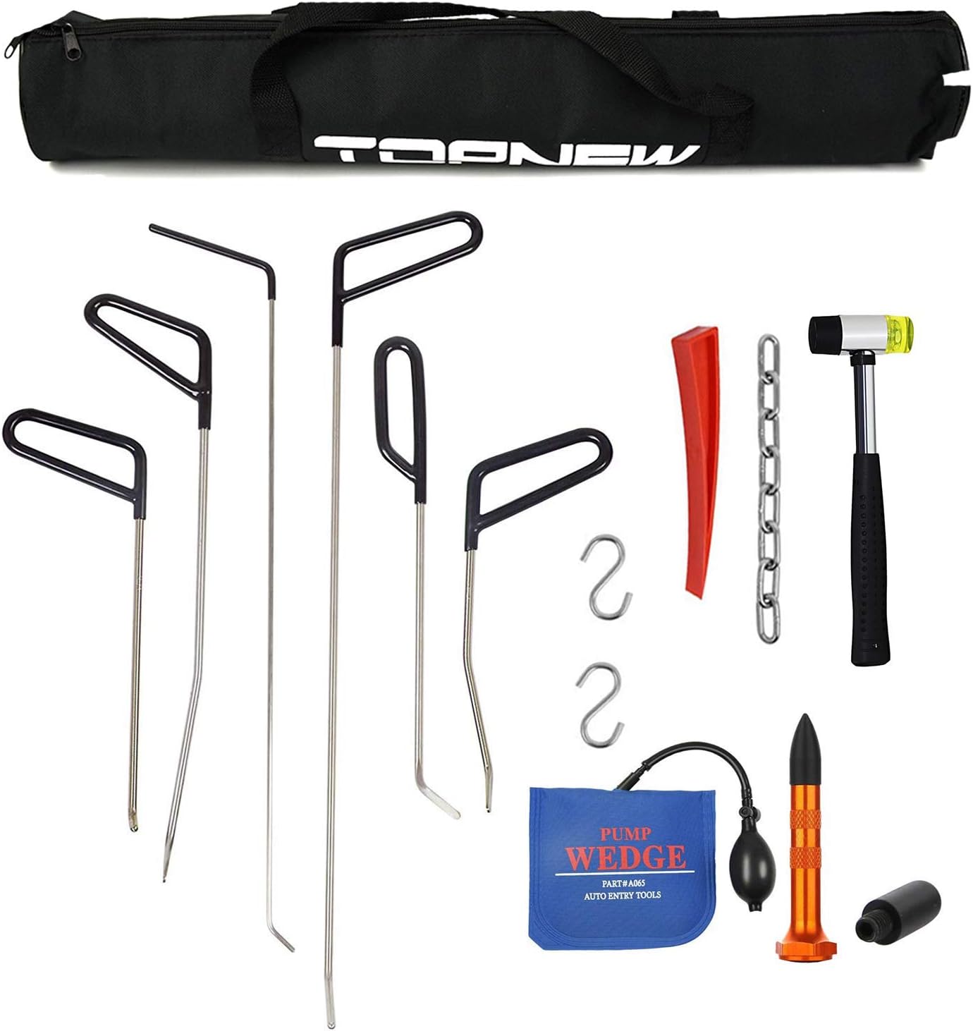 JMgist Paintless Dent Repair Rods Tool Puller Kits Hammer Air Wedge S-Hook Bags for Door Ding and Car Dents Hail Damage Removal
