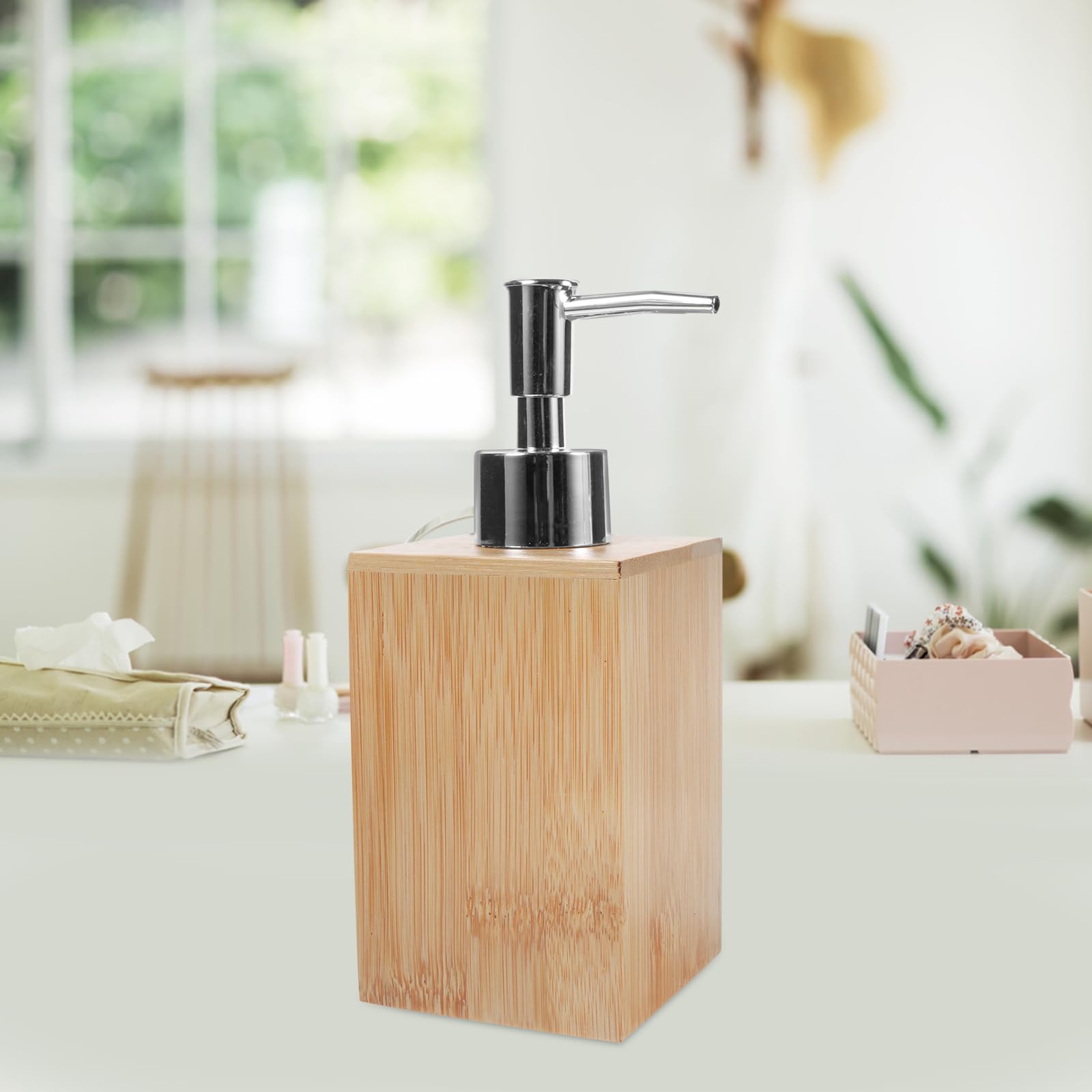 Amazon.com: IMIKEYA Bamboo Soap Dispenser: 7 Fl Oz Wooden Soap