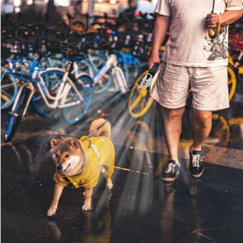 Miniatura 6 de Correa retráctil con luz LED para perros pequeños a medianos, extensible de 16 pies para paseos nocturnos seguros (negro)