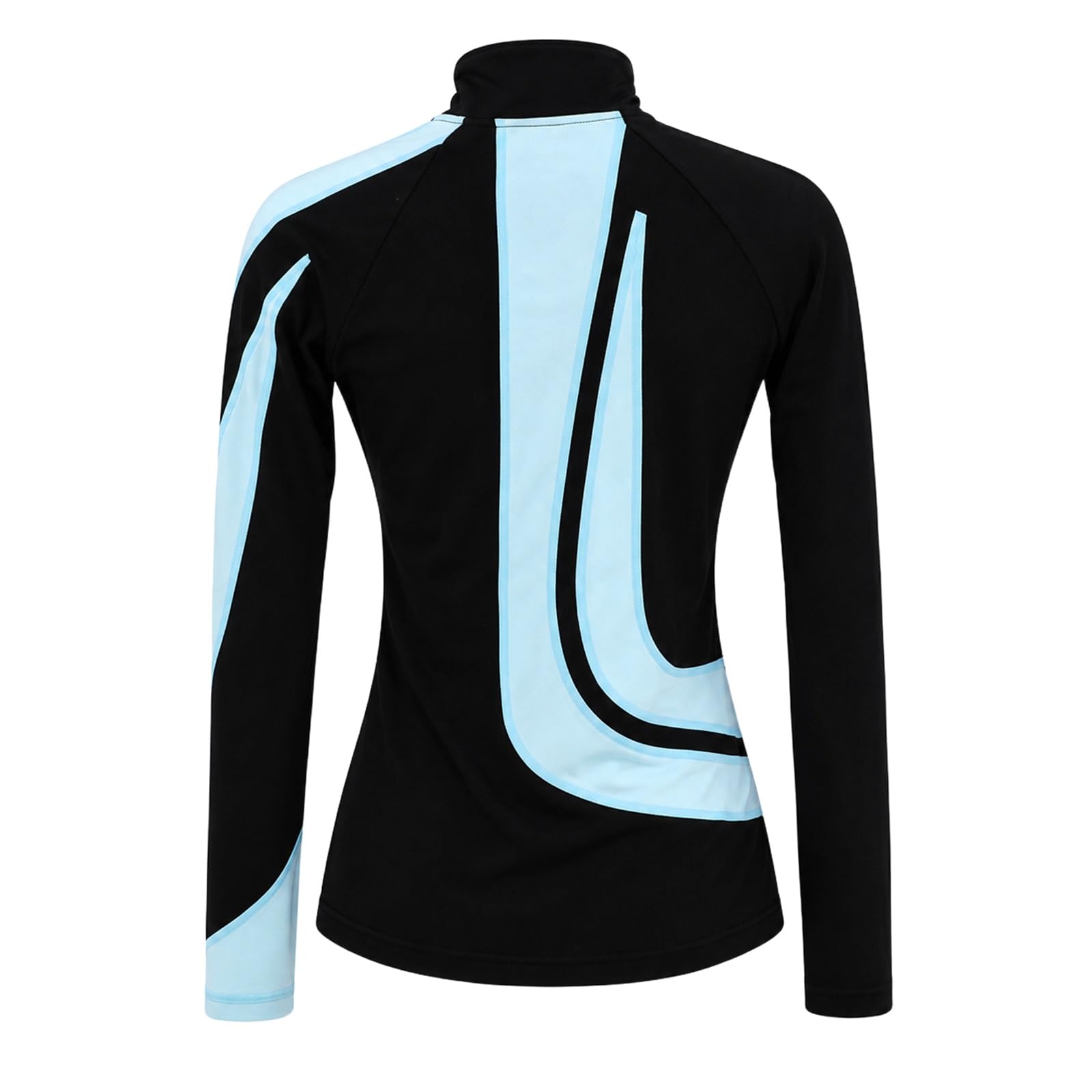 Eiskunstlauf Jacke Damen Teen Full Zip Kontrast Training Warm Up | Elastische Trainingsjacke mit Stehkragen, durchgehendem Reißverschluss und dynamischen Einsätzen for Eisbahntraining