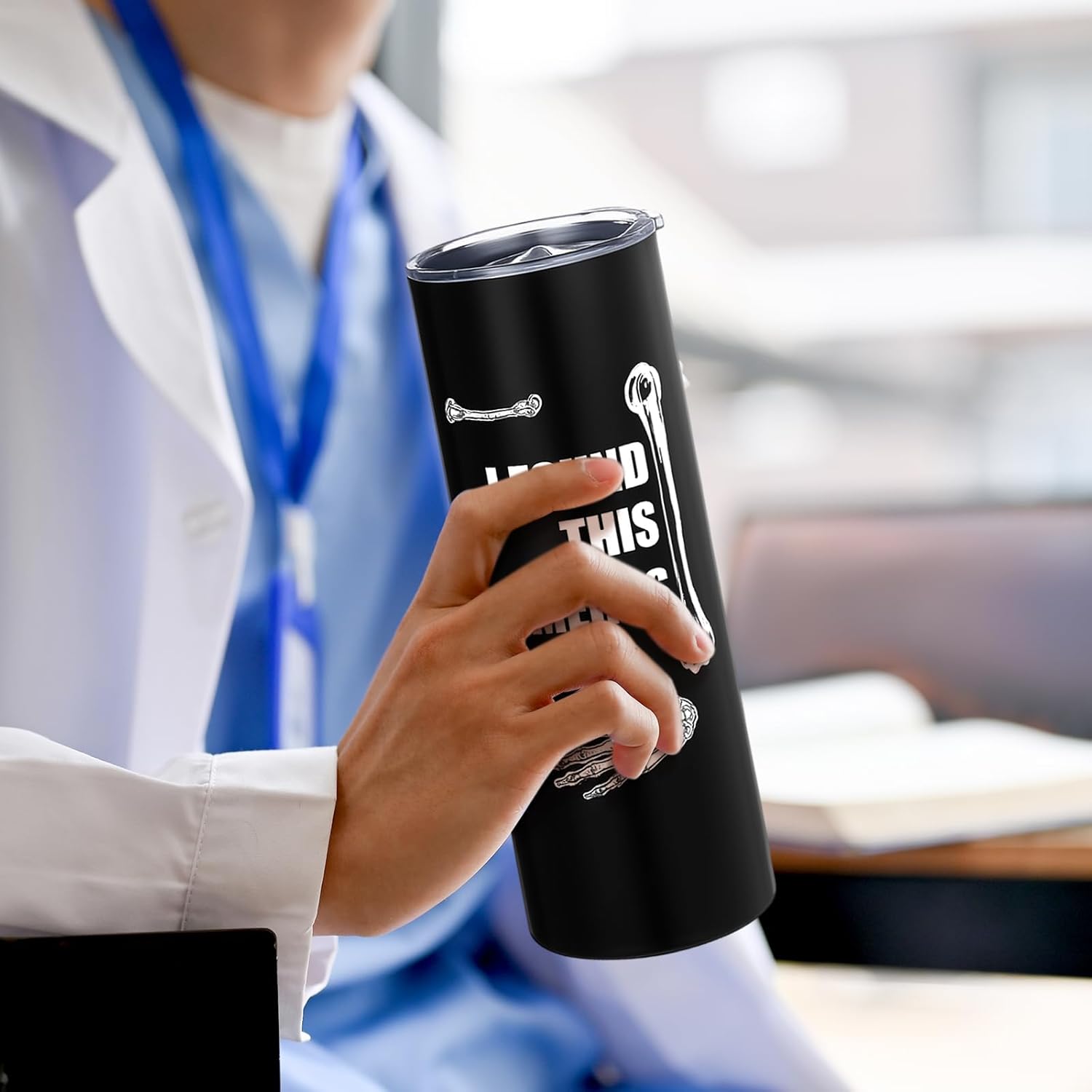 Geiserailie 7 Pcs Radiology Gifts for Doctors X-Ray Tech Gifts I Found That Humerus 20 oz Tumbler Skeleton Socks X-Ray Badge Reel Bone Shape Ballpoint Pens Appreciation Nurse Medical Student - Image 6