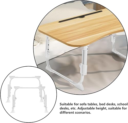 Miniatura 6 de MAGICLULU Pata de repuesto para escritorio de cama en forma de U plegable pata de mesa de metal ABS fuerte