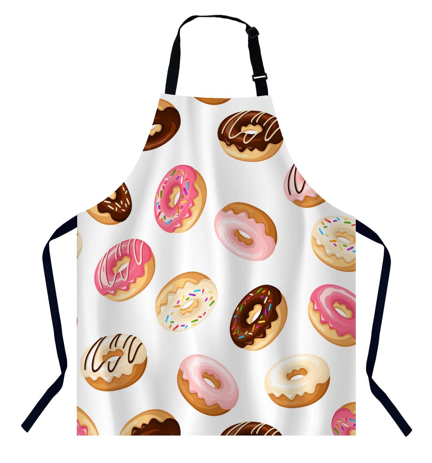 BGBDEIA Colorful Donuts Chefs Apron, Cooking and Baking Apron for Men and Women, Kitchen Apron, Butchers Apron, BBQ & Catering Bibs