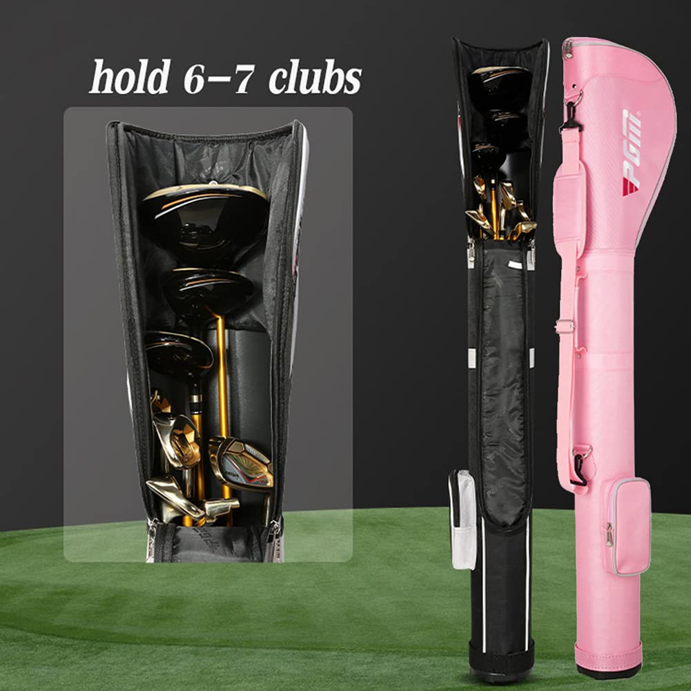 Pitch and Putt Golf Sunday Reisetasche, Golfbags Pencil Tragetasche mit Schultergurt, Platz für 6-7 Schläger (Rosa/Schwarz)