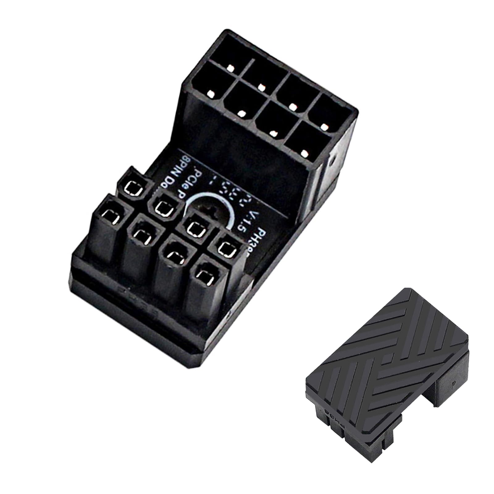WENZIYAXU ATX 8 PIN GPU Power Adapter, 180 Degree U-Turn Angled Connector, Aluminum Heat Dissipation Design for Graphics Cards Black(B Type)