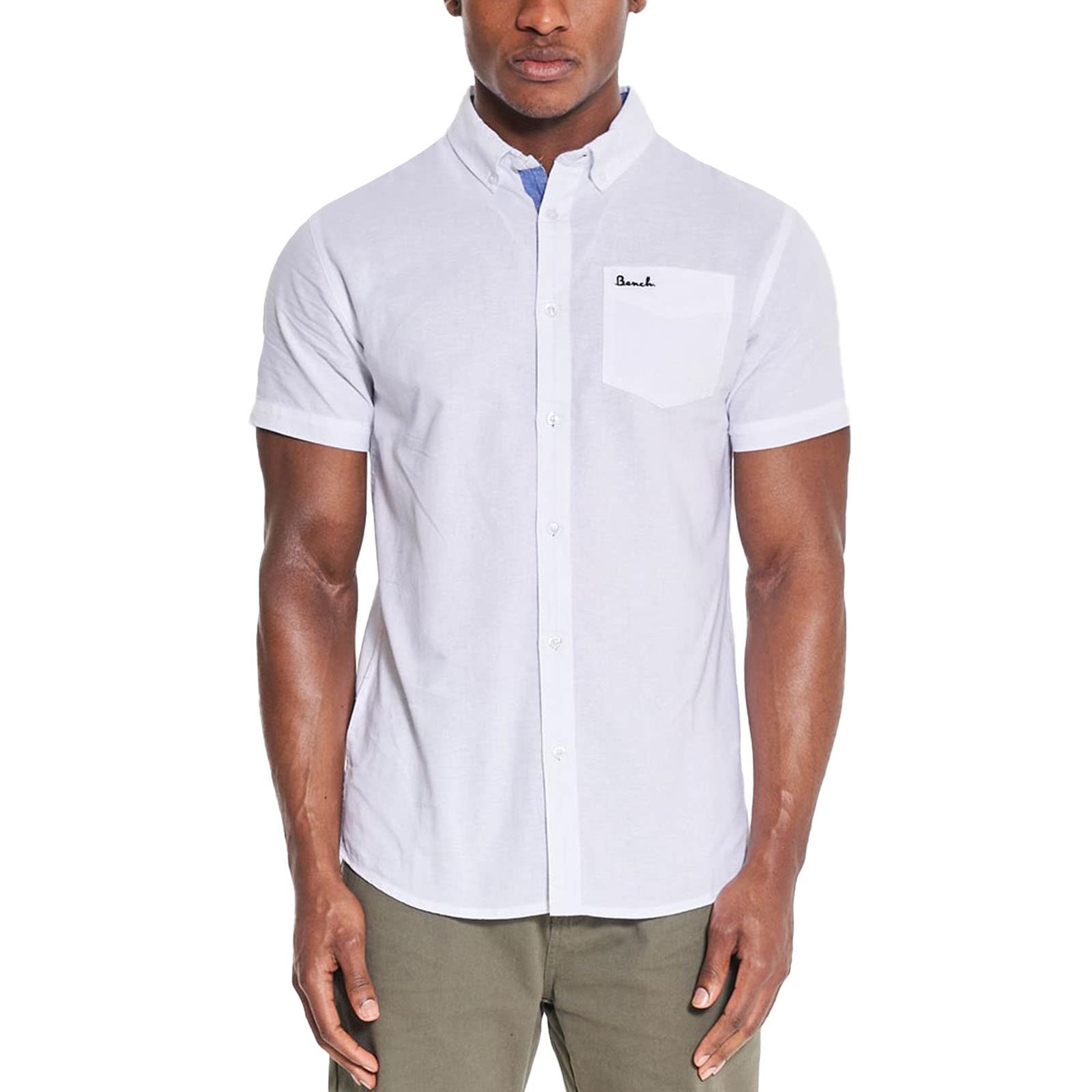 Bench White Mens Bowdon Short Sleeve Shirt - - Xxl