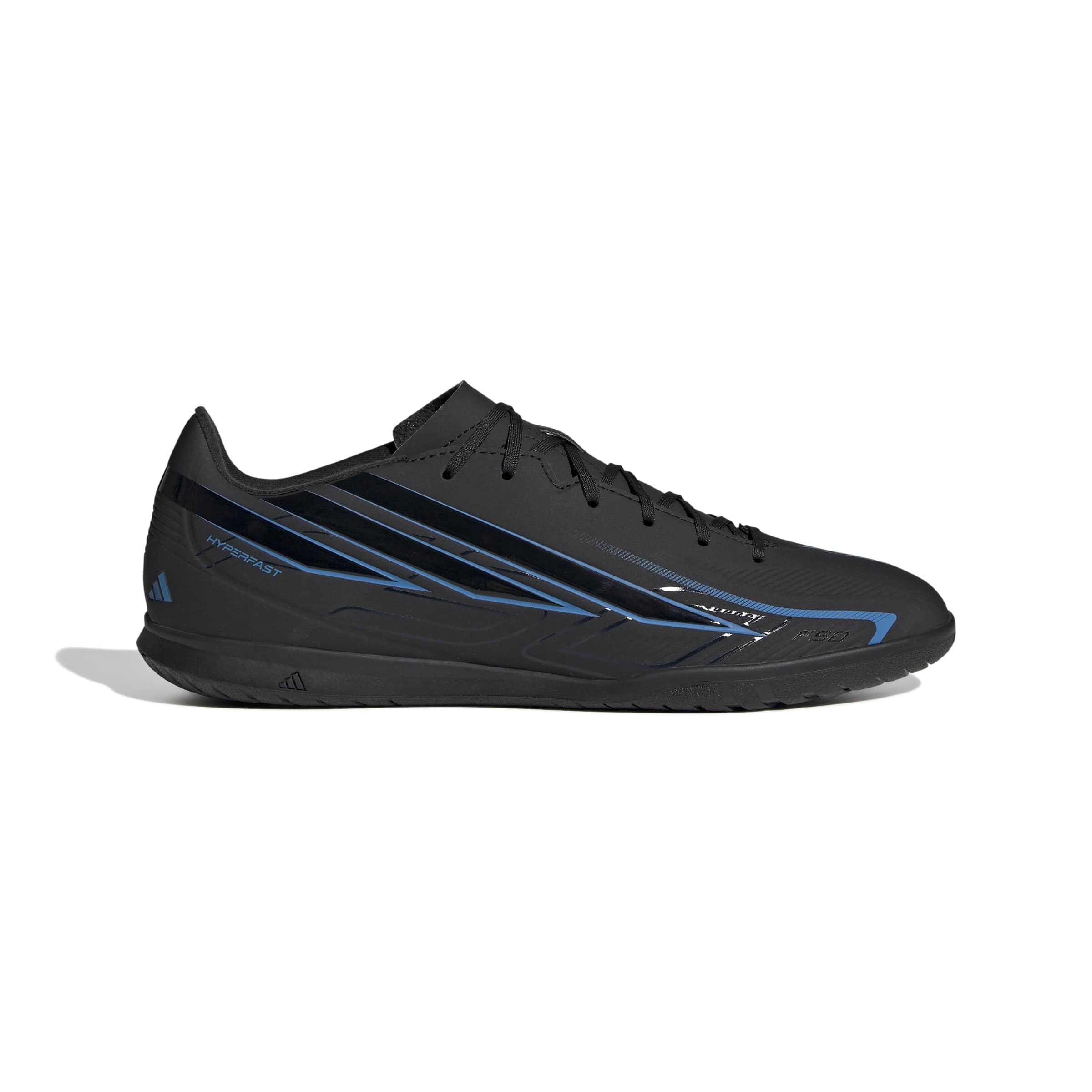 adidas Uniseks F50 Hyperfast Club Indoor Football Shoes, core black/core black/Lucid Ray Blue, 43 1/3 EU