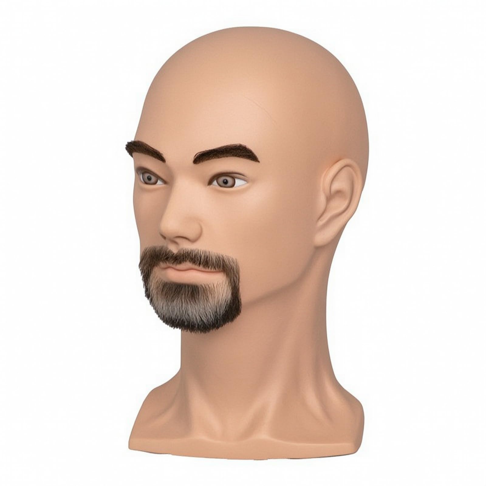 Bart Übungskopf Mannequinkopf Trainingskopf Friseurkopf mit Realistischer Männerbüste Und Bartauflage aus PVC mit Sicherem Stand für Salon Werkstatt Schulraum, L30T-O-Bart