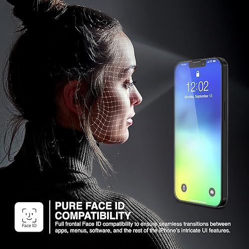 Miniatura 3 de TETHYS Paquete de 3 protectores de pantalla de vidrio compatibles con iPhone 13 Pro Max 2021 de 6.7 pulgadas, película de vidrio templado de dureza