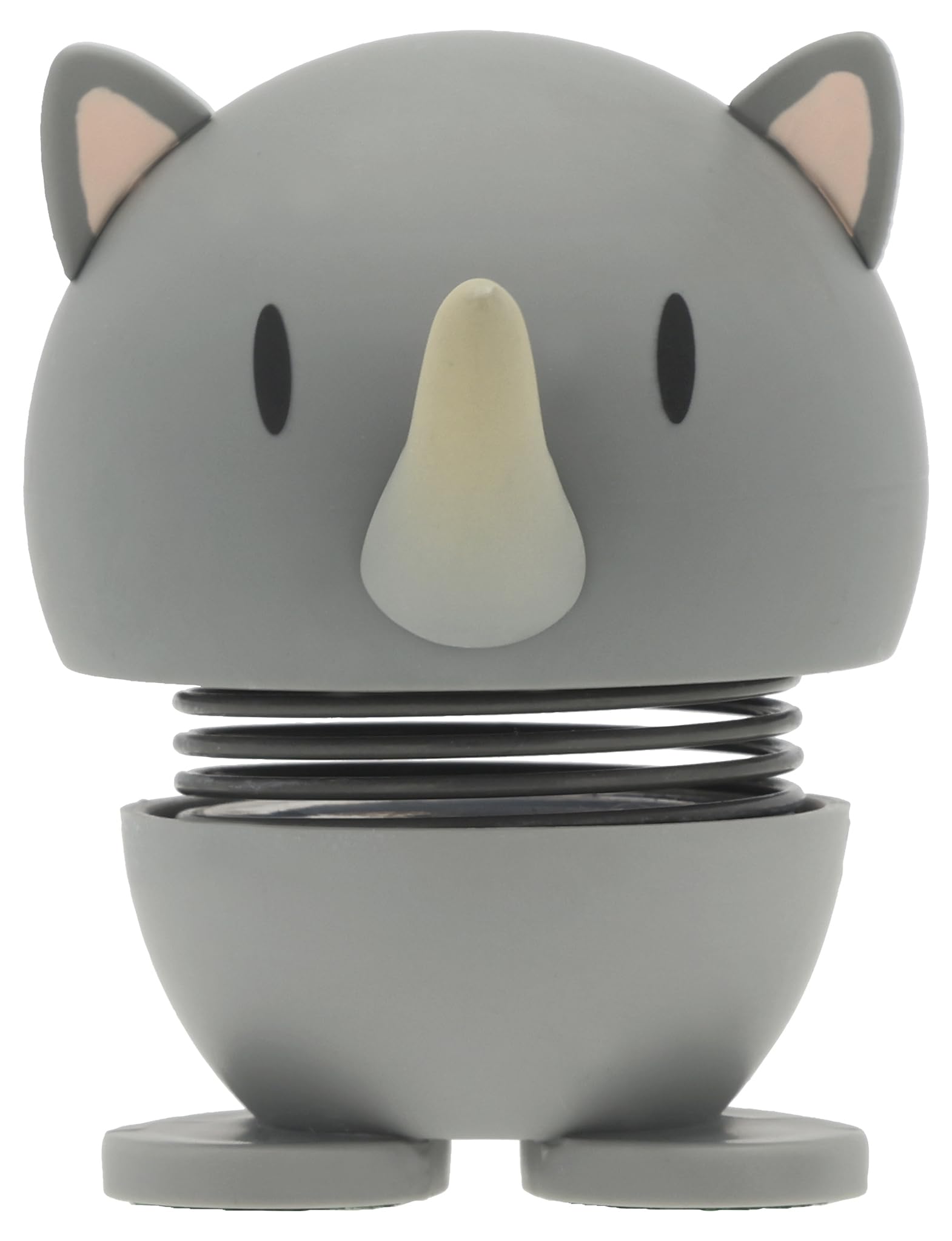 Hoptimist Soft Rhino, Bobble Figure Scandinavian, Living Room & Desk Decoration, Office Gadget, Great Small Gifts, 4.5 x 5.8 x 7.6 cm, Small, Grey