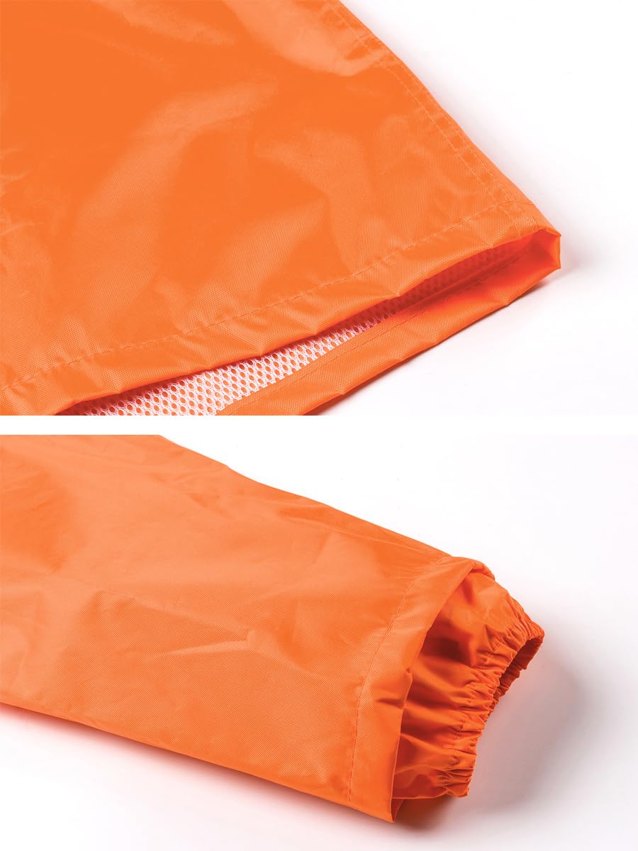Traje de Lluvia para Hombres 2 Piezas Chaqueta con Capucha y pantalón de Lluvia Traje Impermeable de Trabajo Reflectante Traje de Agua Completo para Deportes al Aire Libre