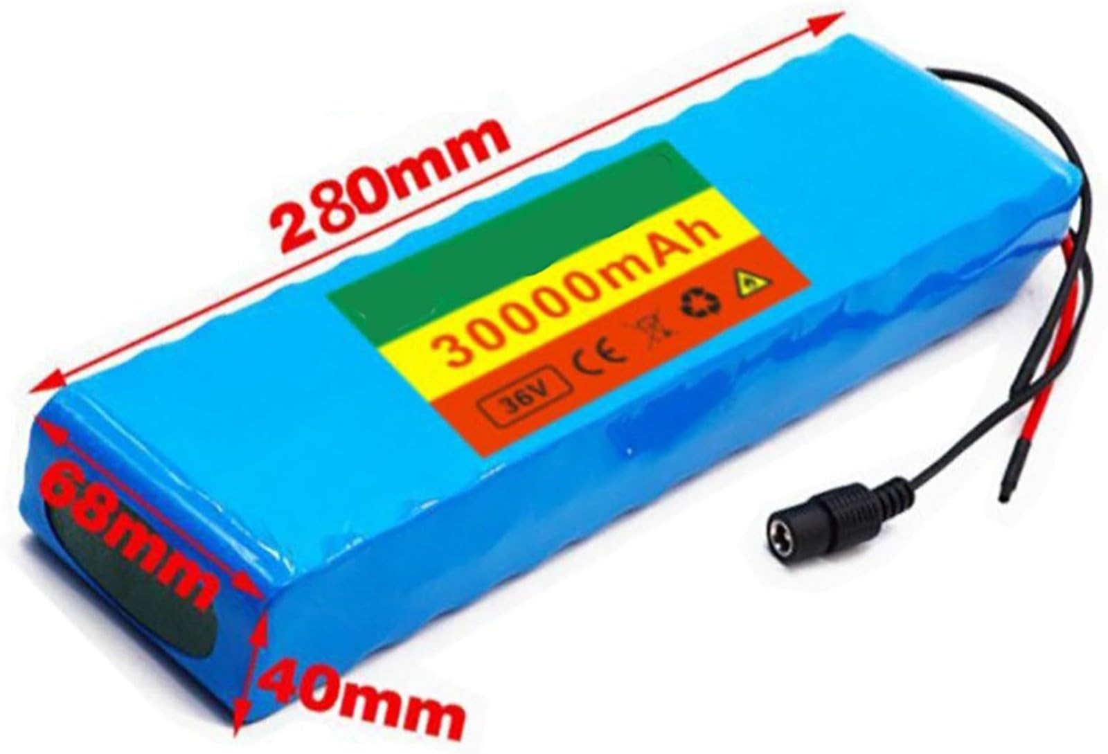 36V 30Ah 10S3P Batterie Rechargeable Pour Vélo Électrique, Compatible Avec Les Moteurs De 200W À 1000W, Avec BMS Et Chargeur XT60+DC