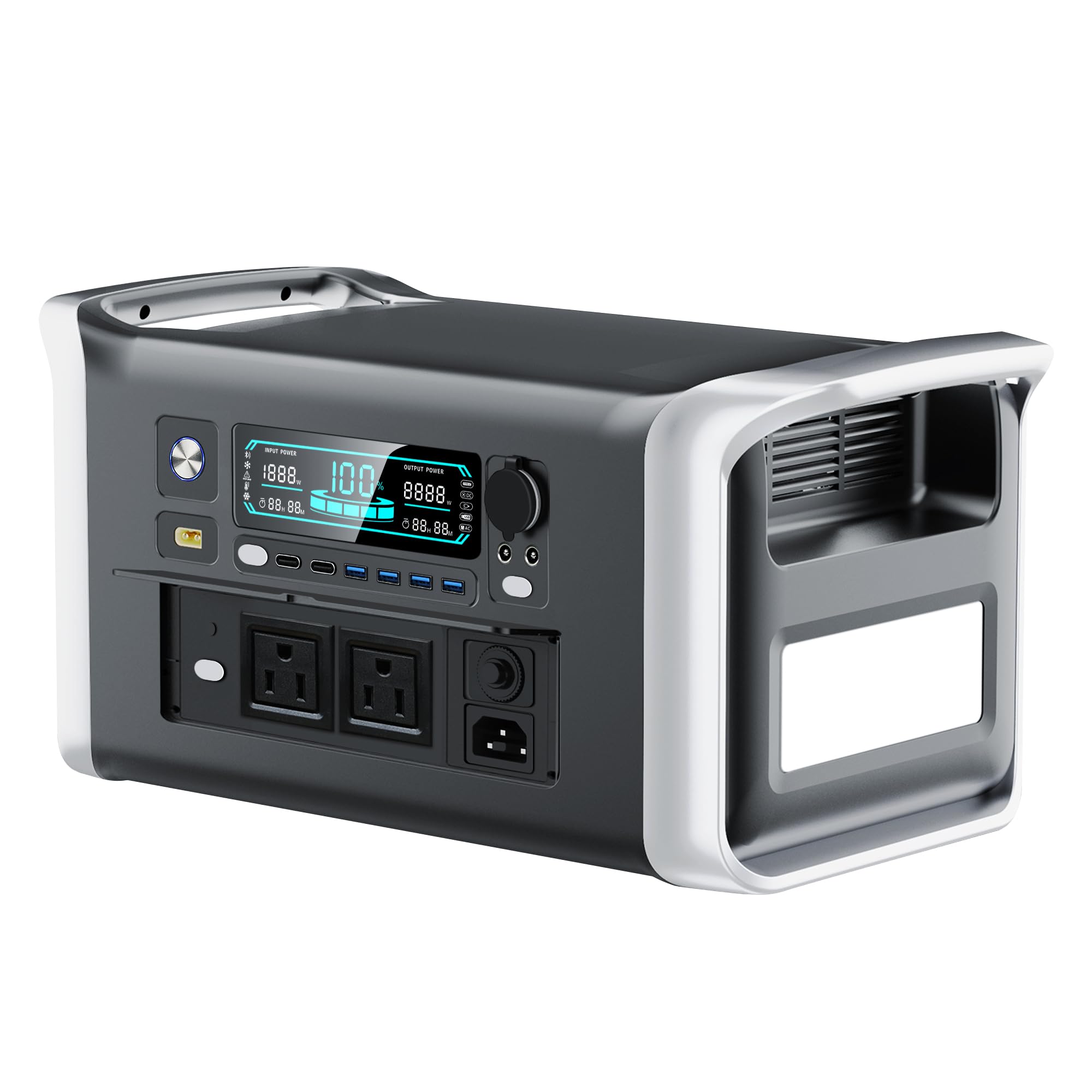 CTOLITY Portable Power Station 1024Wh LiFePO4 Battery 1600W AC Outlets 2600W Surge Solar Generator 1 Hr Fast Charge