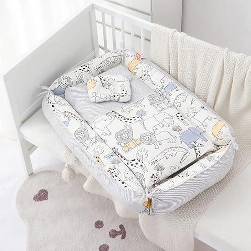 Luddy ベッドインベッド ベビーネスト ベビーベッド 新生児 添い寝 軽量ベッド 快適な素材 ポータブル 簡単取り外し 洗濯可能 出産祝い 0-24ヶ月