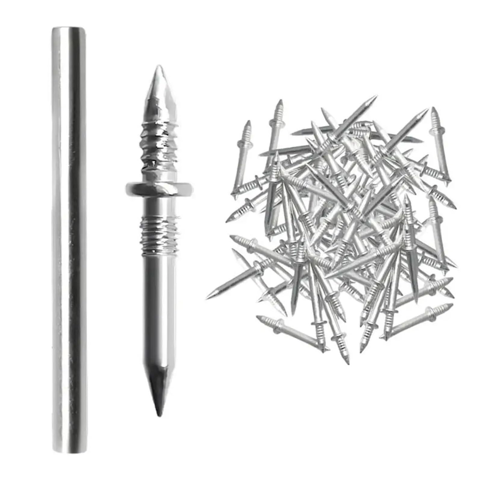 Dyyeuavt 100Pcs Concrete Nails Seamless For Wood 100 Pieces Invisible Safety Screws With Sleeve Tool For Wall Baseboard Furniture
