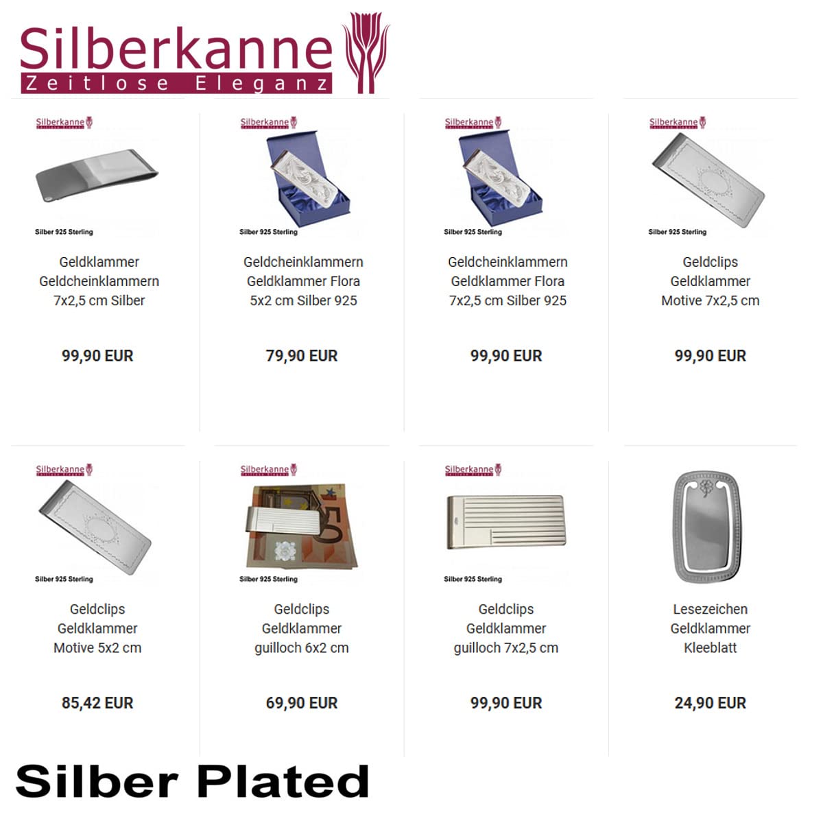 Silver Ice - Segnalibro in Argento Sterling 925, con Clip per Banconote, Lunghezza 11 cm