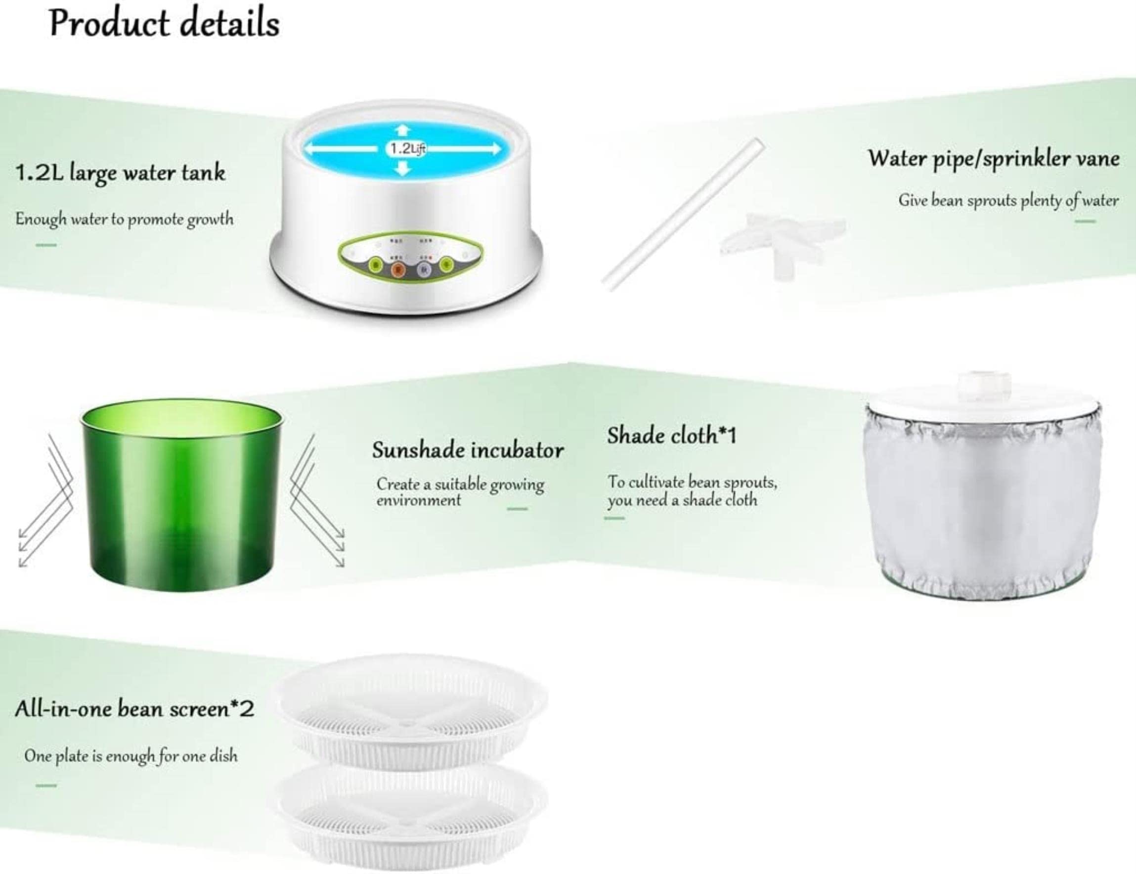 Germinateur, Germinateur Automatique, Système D'arrosage À 360 °, Kit De Germinateur De Semences pour La Maison, Germinateur De Semences Électronique, pour La Germination