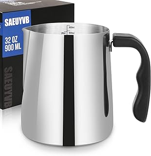 SAEUYVB Candle Making Pouring Pot, 32oz Wax Melting Pot,304 Stainless Steel Candle Making Pitcher with Heat-Resistant Handle and Dripless Pouring Spout Design